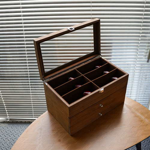 复古玻璃天窗18格烟具收纳盒