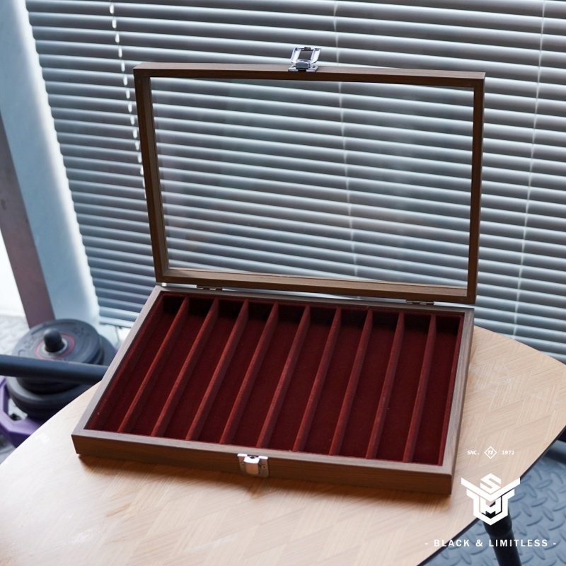 胡桃木纹10格项链收纳盒带盖玻璃防尘手链毛衣链粗颈链首饰收纳盒,收纳整理,首饰盒,淘宝优惠券,粉丝福利购,淘宝优惠卷