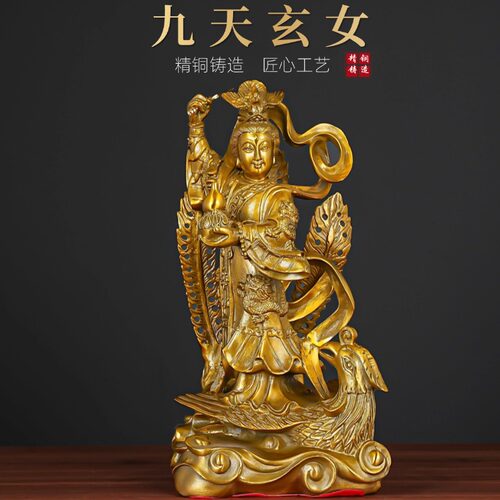 全铜九天玄女供奉神像摆件