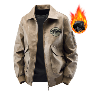 机车2025男士做旧工装夹克复古美式潮牌多口袋绣花短款立领拼接