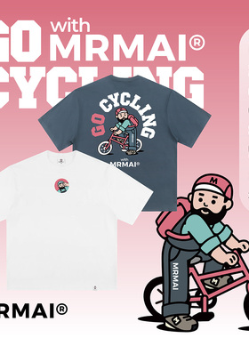 MRMAI CHILL系列夏季CYCLING白色蓝灰凉感速干宽松圆领短袖T恤