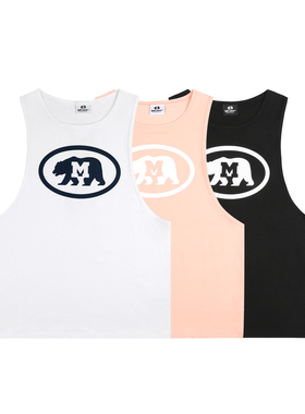 MCREW CABEAR系列夏季新款logo白色藏青纯棉运动休闲健身印花背心