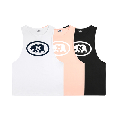 MCREW CABEAR系列夏季新款logo白色藏青纯棉运动休闲健身印花背心