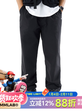 MCREW WILDNESS机能系列春秋款简约直筒刺绣黑色梭织长裤工装裤