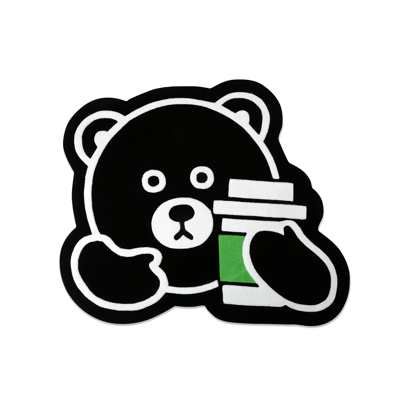 手工织黑色卡套地毯垫