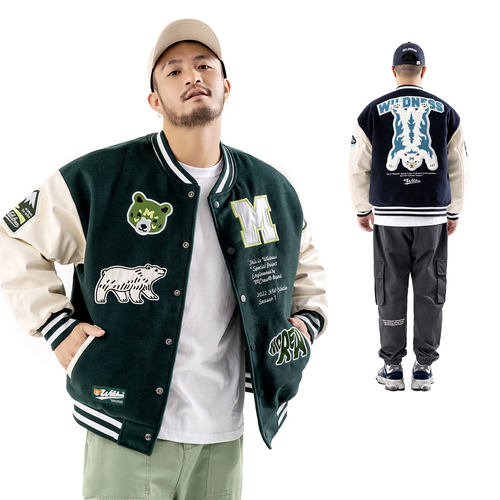 MMLABCREW加厚棒球夹克外套
