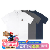 MRMAI夏季 POLO衫 新款 刺绣logo戴帽麦生重磅休闲纯棉白色深灰短袖