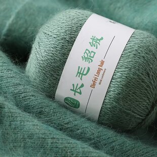 长毛水貂绒毛线中粗羊绒团手工编织diy围巾帽子毛衣外套披肩线