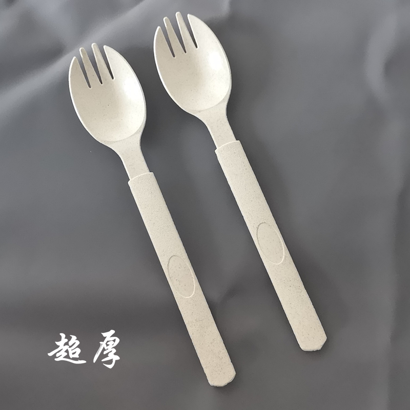 可降解一次性叉勺环保餐具水果沙拉叉子勺子甜品勺加厚外卖勺商用