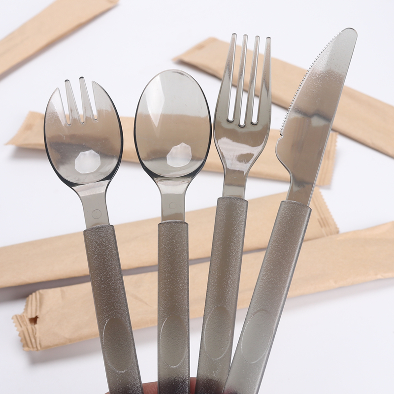 一次性勺子叉子加厚加纸巾塑料刀叉勺水果沙拉叉外卖甜品勺子样品