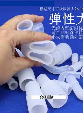 软弯头接头软管对接头橡胶弯头硬管软连接弹力直角软变径直接硅胶
