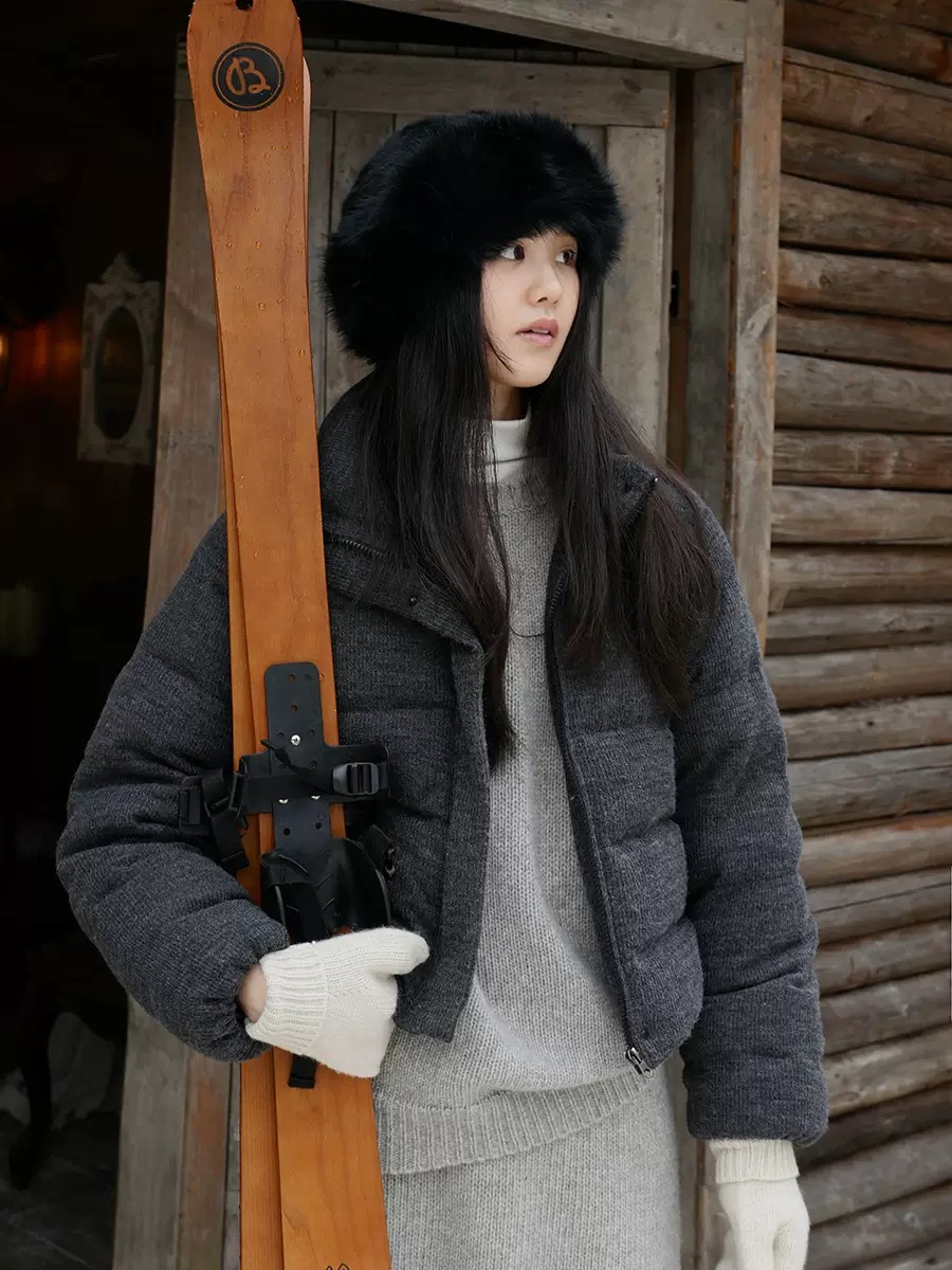 纯色小香风2025秋冬加厚拉链宽松