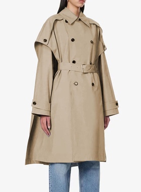 高定款B*V自带气场老钱风松弛感纸片人系带设计款气质中长款风衣