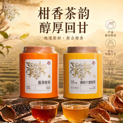 胖东来茶叶嘉木东来柑普茶普洱柑茶250g罐装防潮密封储存茶香持久
