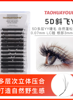 TH5D多层次斜飞YY睫毛美睫店用自然妈生毛绒感取毛不散根假睫毛