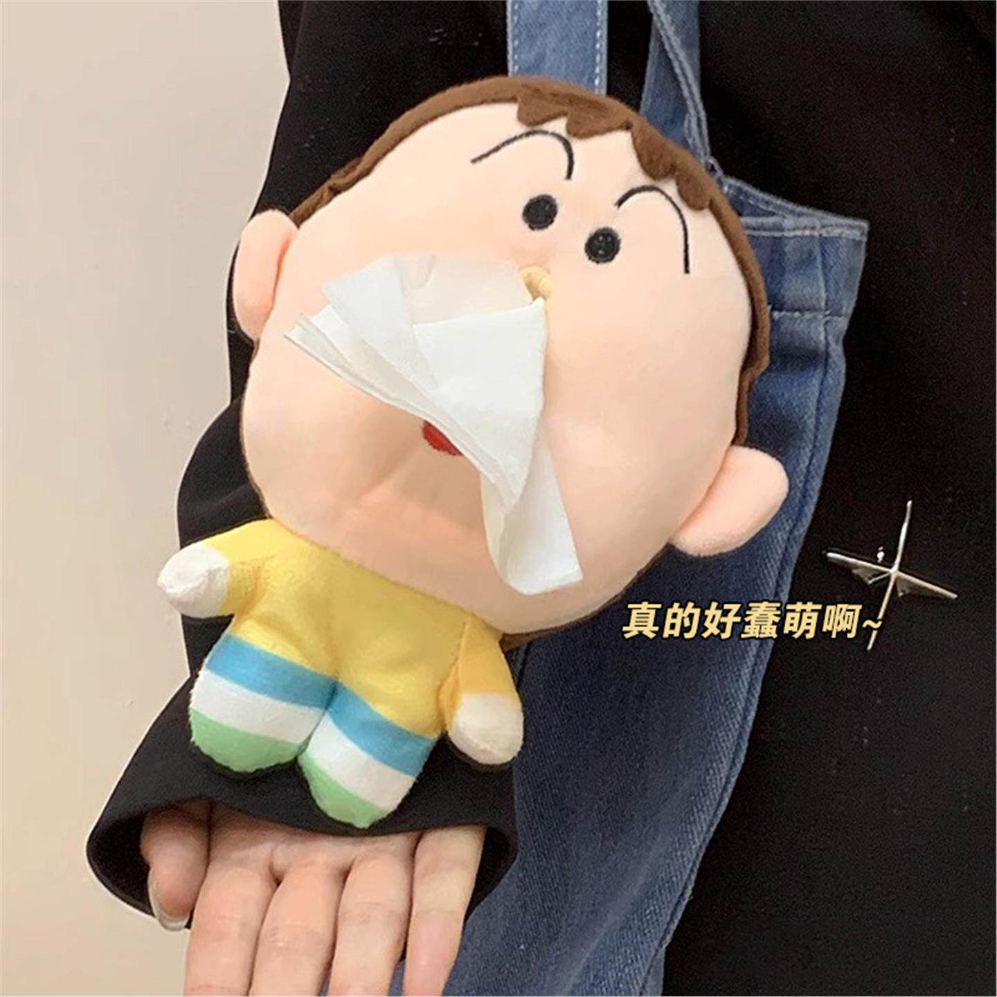 可爱毛绒玩偶阿呆抽纸盒学生书包背包挂件创意公仔车载装饰纸巾盒