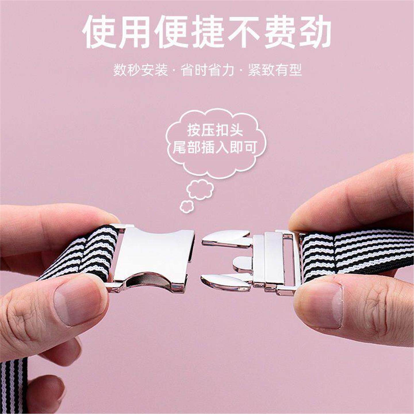 懒人腰带皮带合金插扣可调节长度男女款有弹力编织带松紧带腰封