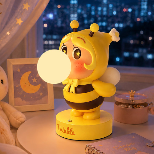 卡通人床头柜小夜灯创意伴手礼