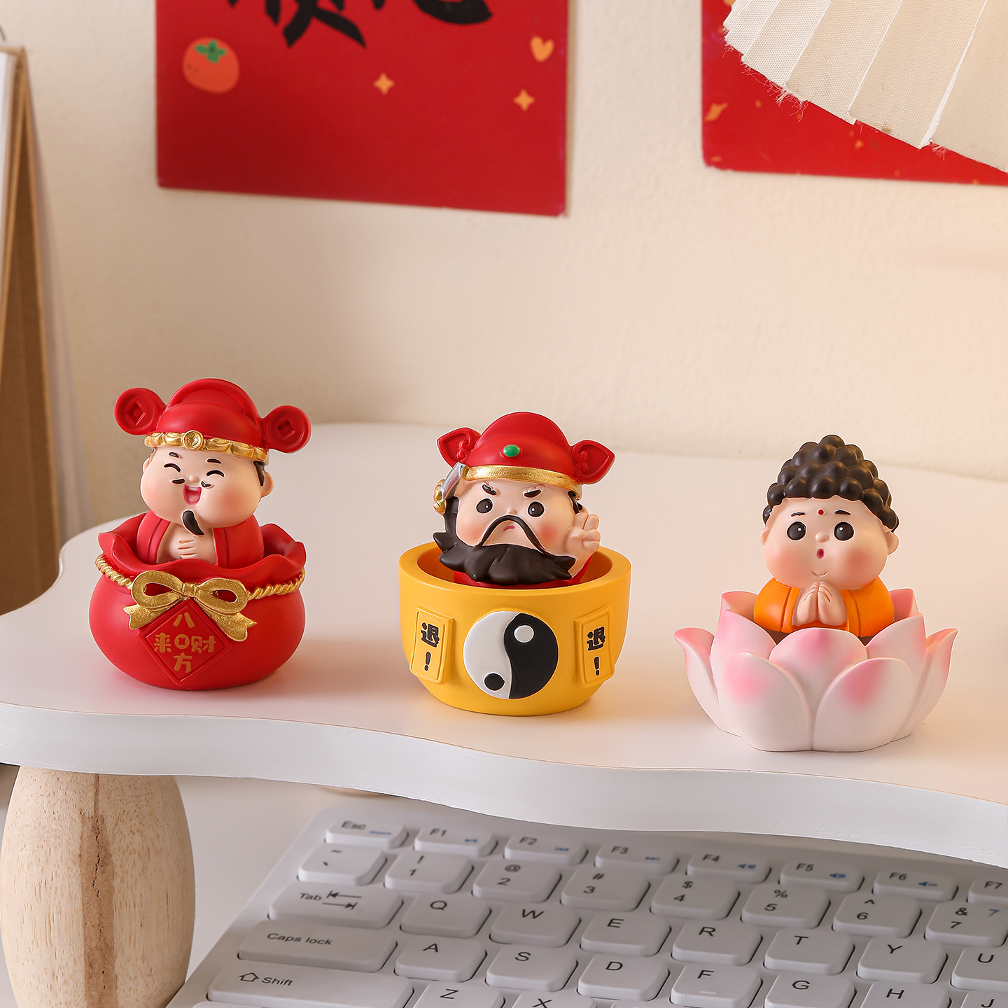 财神爷治愈情绪稳定车载装饰摆件