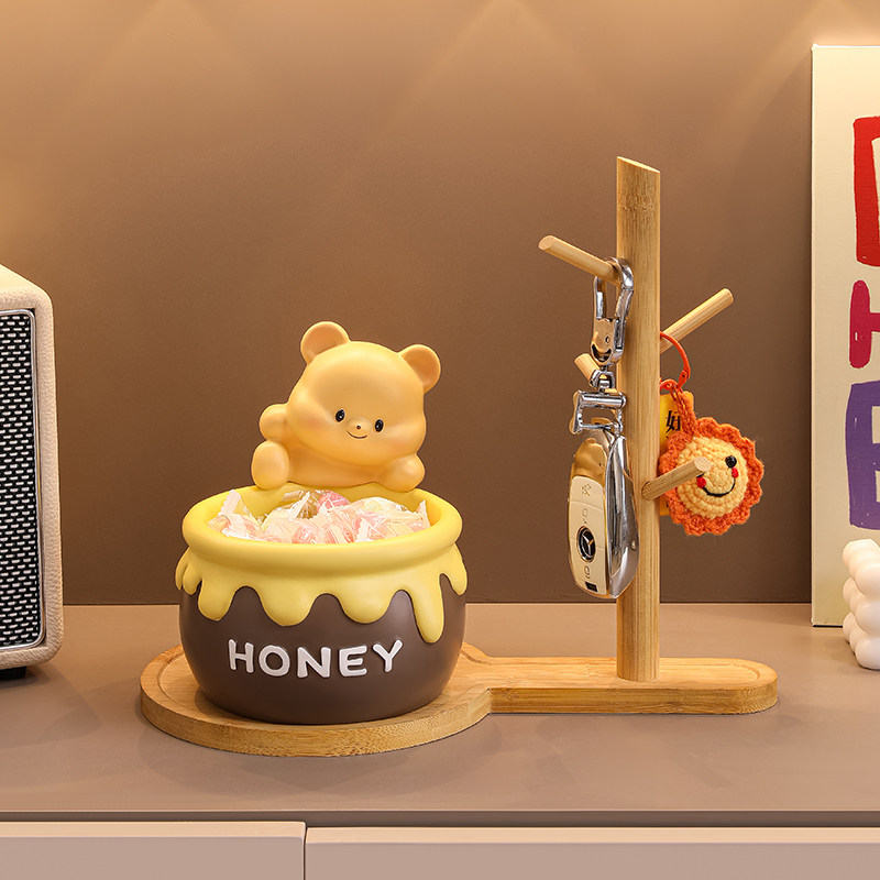 黄油小熊钥匙收纳玄关摆件入户鞋柜装饰品置物架客厅乔迁新居礼物,家居饰品,装饰摆件,淘宝优惠券,粉丝福利购,淘宝优惠卷