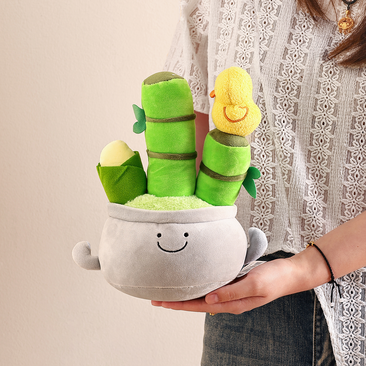 放青松节节高升可爱毛绒公仔玩偶