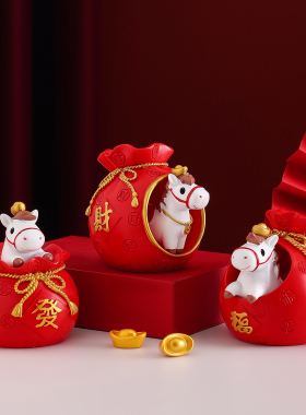 2026马年马上有钱吉祥物装饰摆件