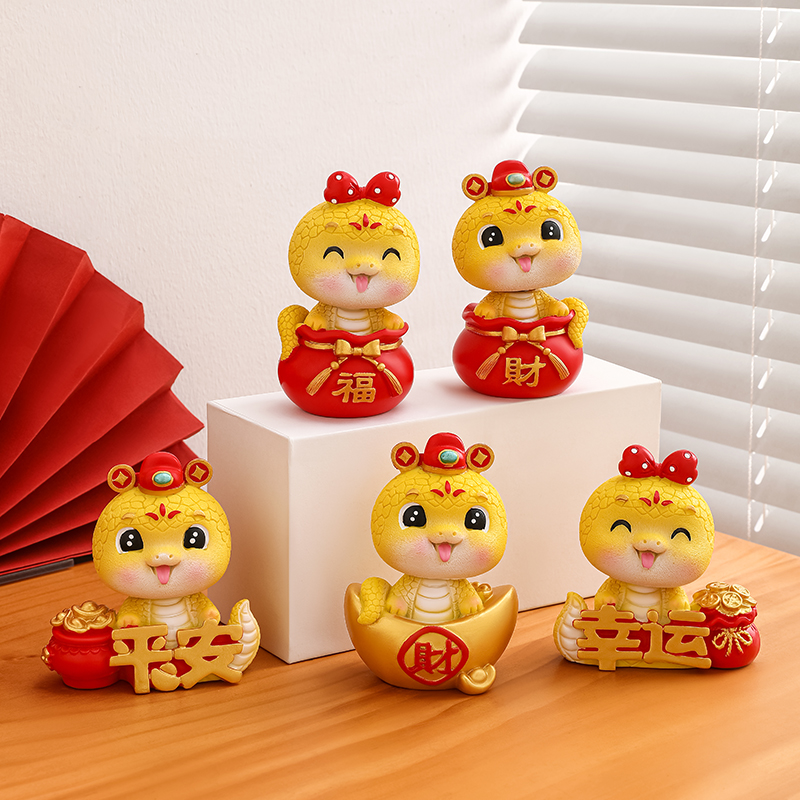 国潮小摆件生肖蛇年吉祥物摆件