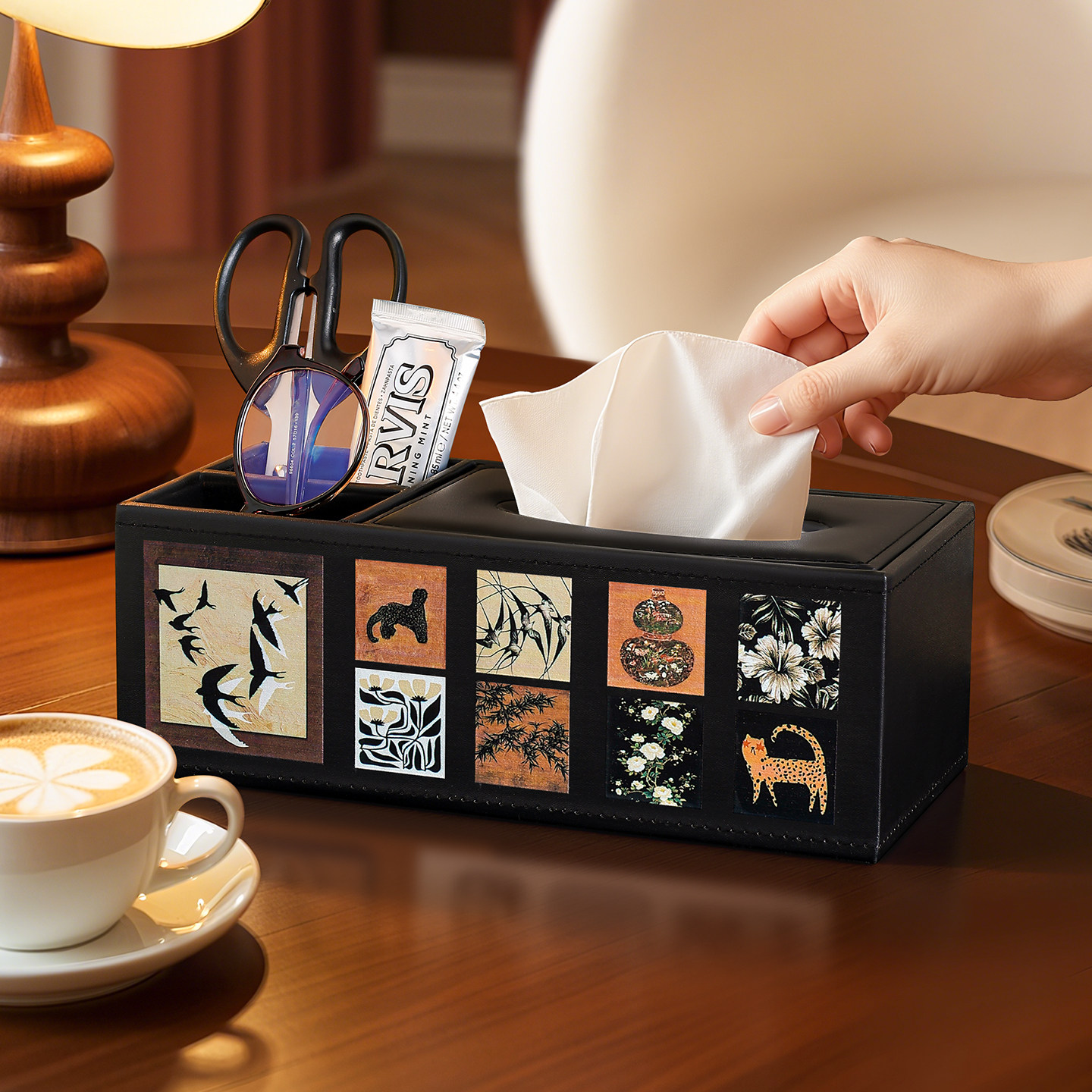中古风高档纸巾盒遥控器收纳盒客厅桌面茶几抽纸盒复古中式纸抽盒,家居饰品,装饰摆件,淘宝优惠券,粉丝福利购,淘宝优惠卷