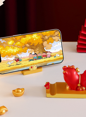 国潮小马吉祥物卡通公仔手机支架