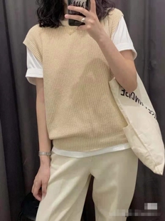 欧洲站欧货秋冬新款休闲宽松圆领羊绒马甲女叠穿毛衣背心坎肩外套
