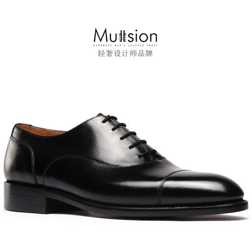 Muttsion/穆勋三接头皮鞋牛津鞋