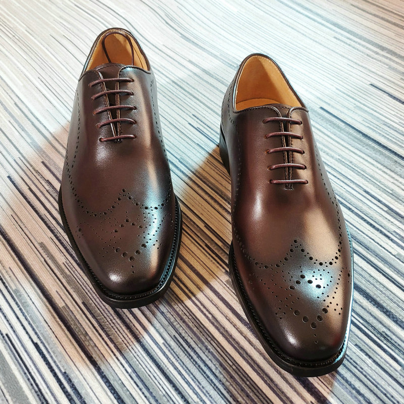 隐形内增高皮鞋布洛克雕花6cm8