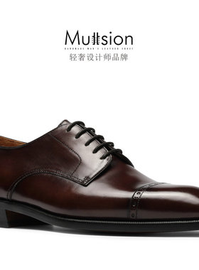 【内缝线系列】Derbies德比鞋男商务正装三接头真皮鞋婚鞋小码37