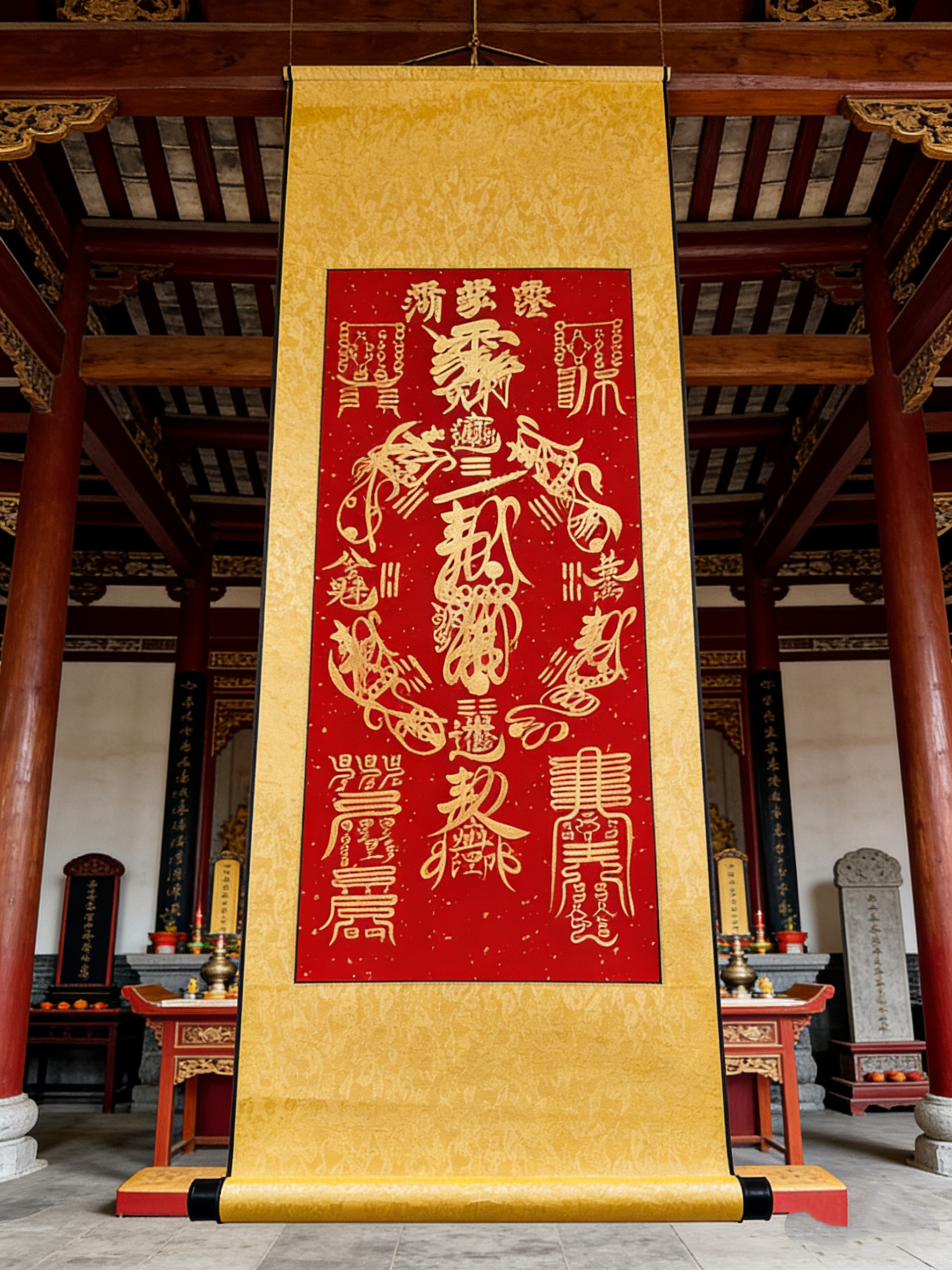 财神图八方招财进宝书法字国客厅玄关装饰中堂国画卷轴挂画节日礼