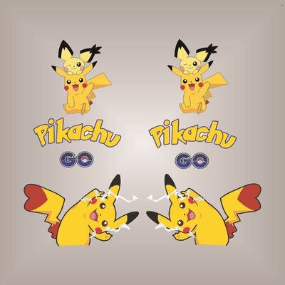 保时捷皮卡丘车贴minicooper高尔夫皮卡丘卡通可爱汽车装饰贴拉花