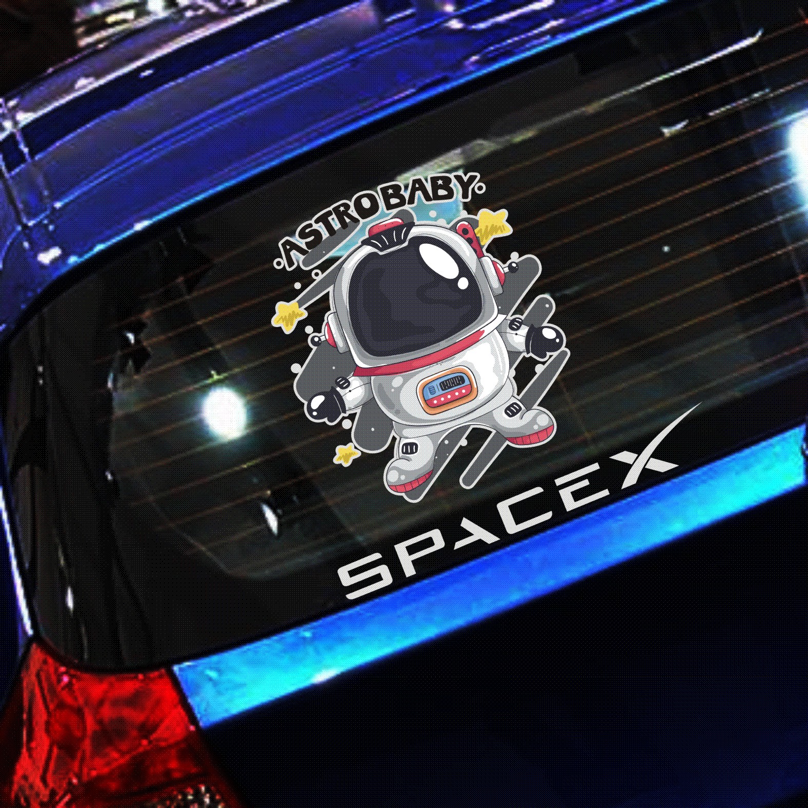 宇航员侧门后窗防晒车贴