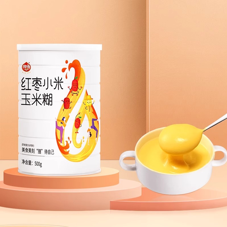 东北坤宇红枣小米玉米糊500g罐装