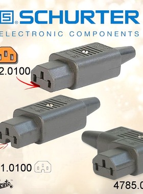 全新瑞士舒特Schurter4781 4782 4785电源IEC 尾插弯头 直角插头