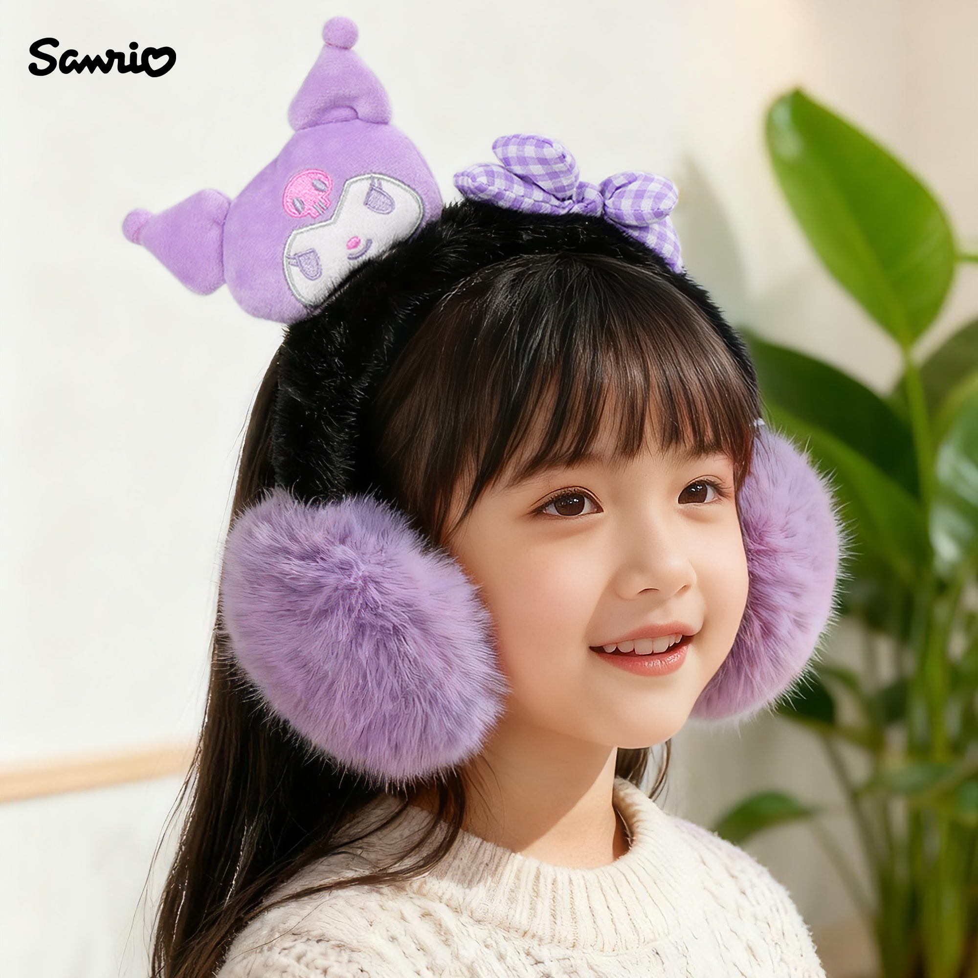 库洛米儿童耳罩围巾秋冬季新品防寒保暖毛绒耳暖女童女孩宝宝耳包