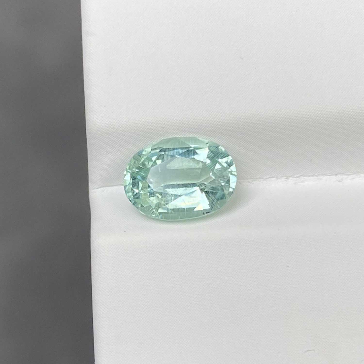 【一氏】1.5克拉天然蒂芙尼蓝碧玺裸石椭圆戒面净切闪亮设计款女