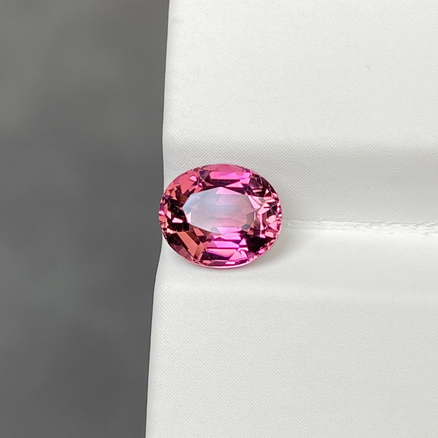 【一氏】精品1.2克拉天然紫红碧玺裸石椭圆戒面干净闪亮一物一证