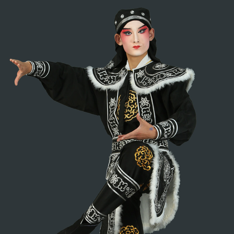 戏曲武生打衣马童衣京剧古装牵马马夫衣龙套小兵牵马赶马马童衣