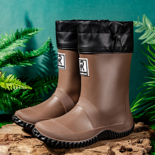 特大码雨靴男48大号47加肥水鞋49 50高筒胶鞋套加绒中筒男士雨鞋