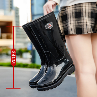 高筒雨鞋水鞋女士雨林徒步雨靴加绒成人外穿防水户外水靴防滑耐磨