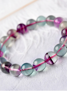 精品天然多彩萤石水晶手链