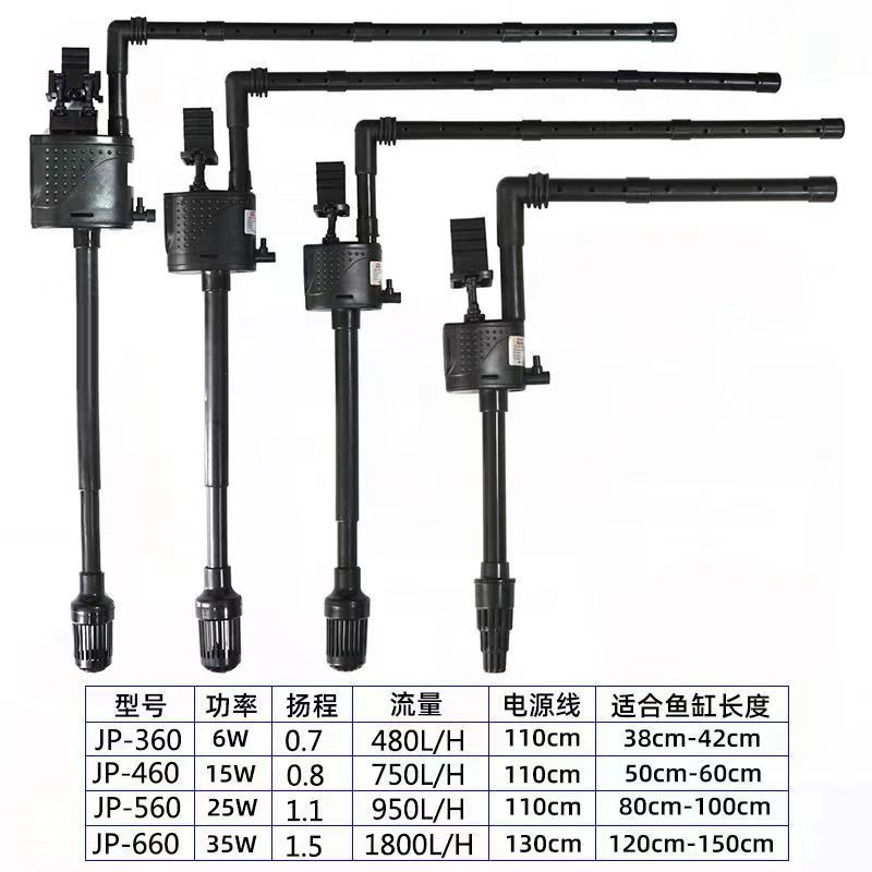 海斯宝鱼缸潜水泵JP系列260/360/460/560夹卡式过滤器循环潜水包