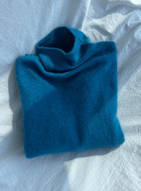 宝蓝色高领毛衣女款2025新款冬季可外穿内搭打底衫多巴胺穿搭上衣