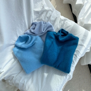 可外穿内搭超好看针织厚款 冬季 上衣 2025年新款 高领宝蓝色毛衣女款