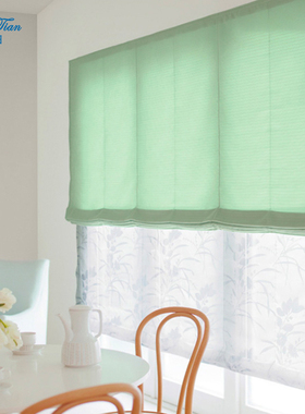 日本TOSO东装进口柔式板式双层折叠窗帘半自动拉珠式书房罗马帘