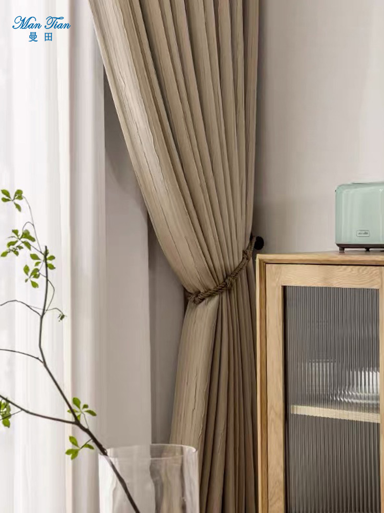 曼田现代风格奶油风窗帘